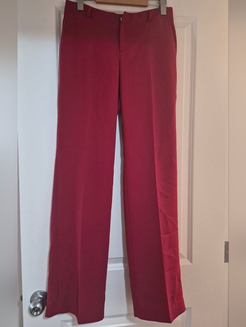 Women's Straight-Leg Dress Pants in Deep Red